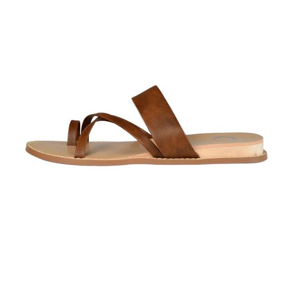 Journee Women's Eevie Toe Ring Sandals Brown Size 6 1/2 - Picture 2 of 4